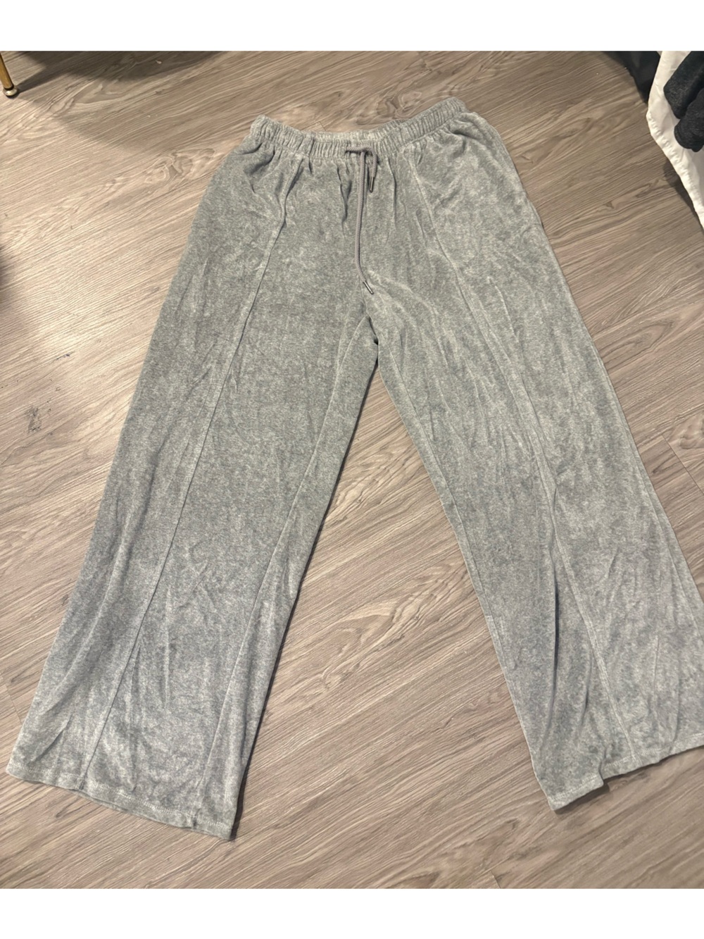 Women’s Gray Velvet Lounge Pants - Lightweight Cozy Fit